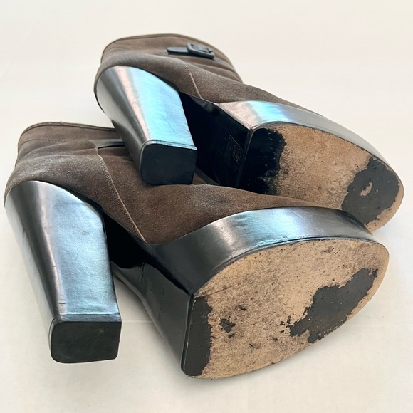 Balenciaga High Heel Booties Brown Suede Black Platform 41 - Picture 7 of 11